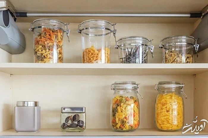 چیدمان کابینت قفسه آشپزخانه